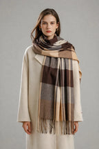 Cashmere Feel Plaid Shawl
