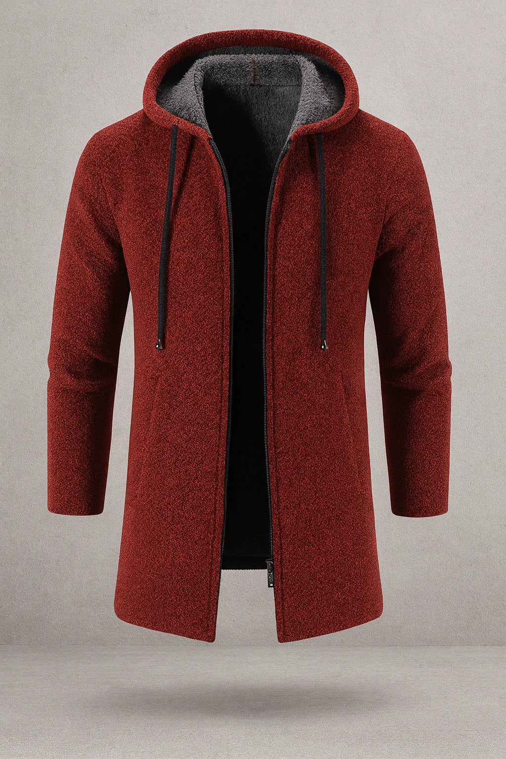 Fleece Padded Hooded Cardigan