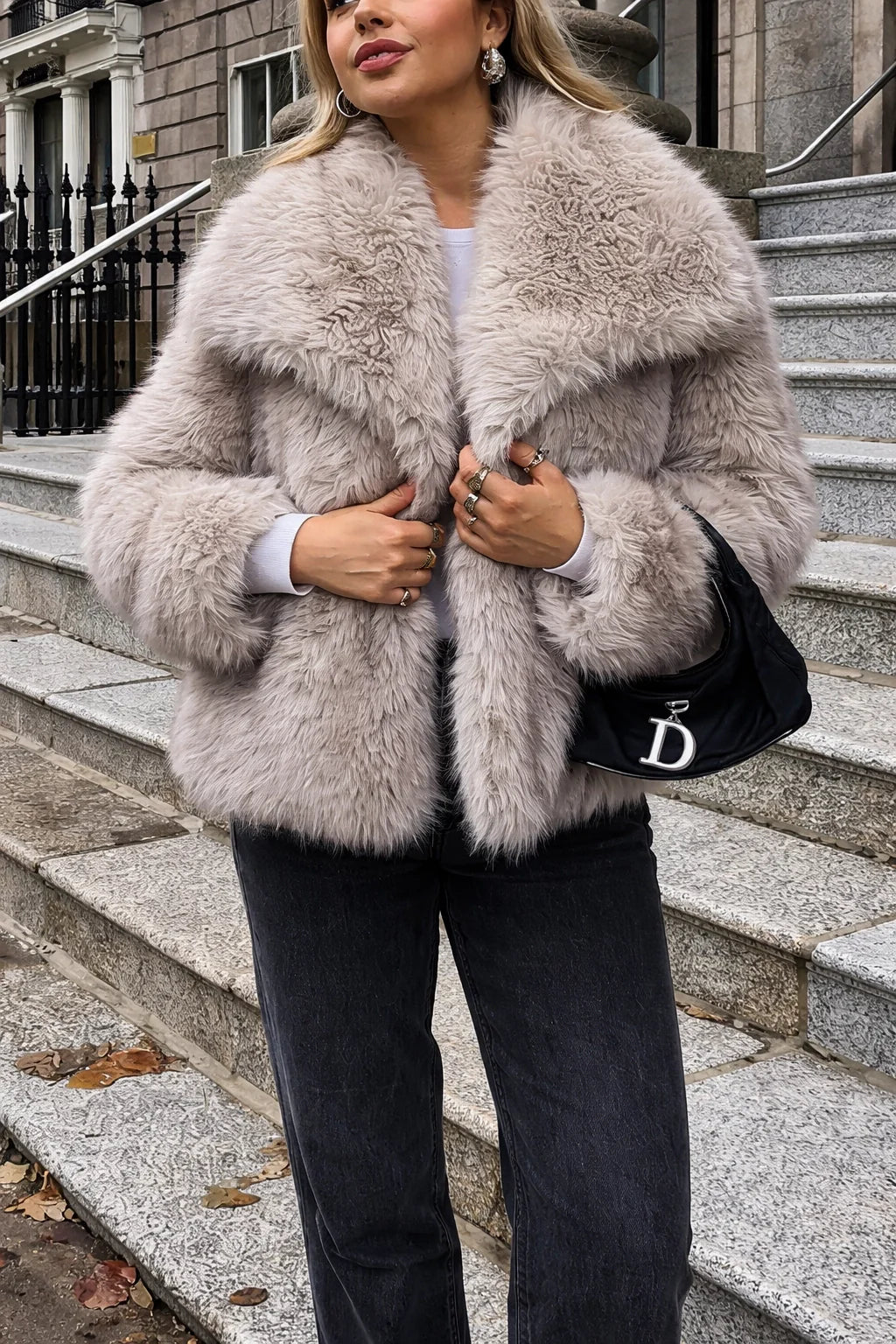 Cropped Faux Fur Jacket