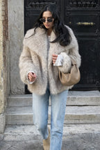 Cropped Faux Fur Jacket