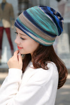 Rainbow Striped Knit Beanie