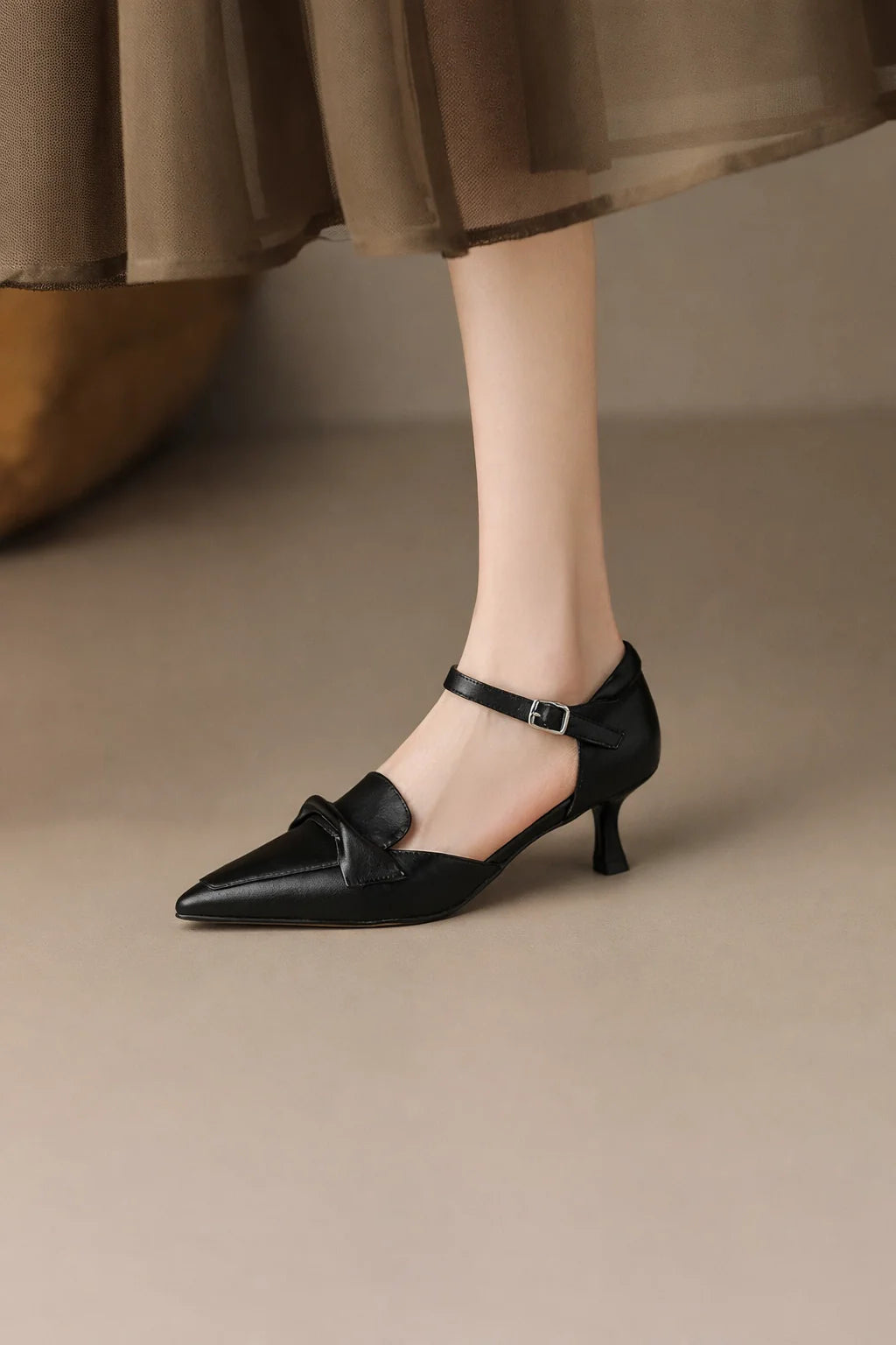 Cowhide Pointed Sandals