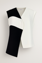 Contrast Color Asymmetric Vest