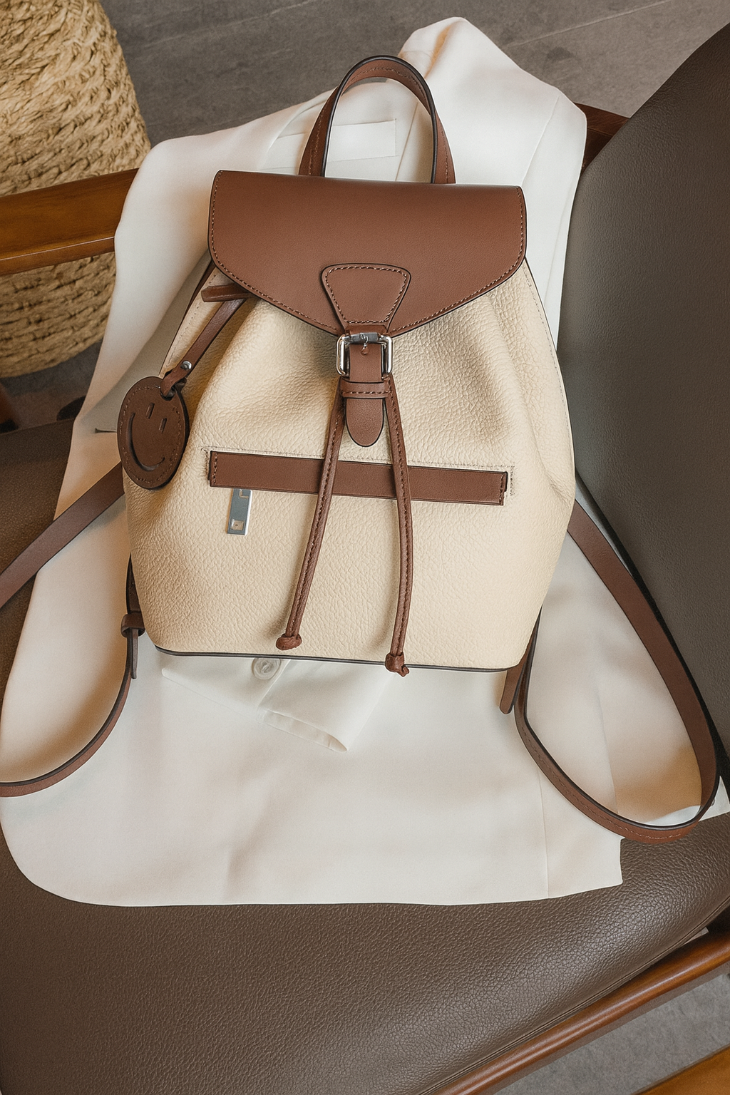 Panelled Leather Backpack
