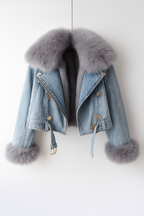 Margaux Luxe Lined Fox Fur Denim Coat